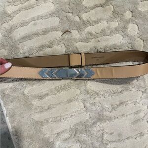 BCBGMaxAzria Tan Belt with Silver Accents